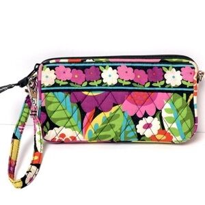 Vera Bradley Floral Black and White Label Wristlet